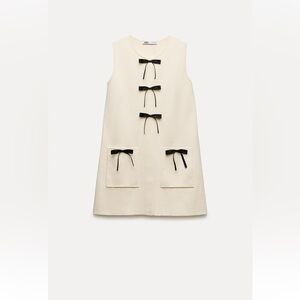 ZARA KNIT MINI DRESS WITH CONTRASTING BOWS